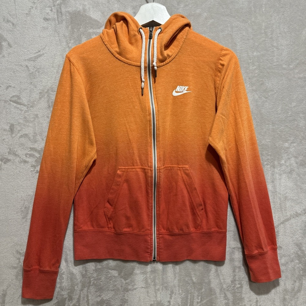 Nike Women's‎ Ombre Lightweight Hoodie Full Zip Sweatshirt Size Medium Orange